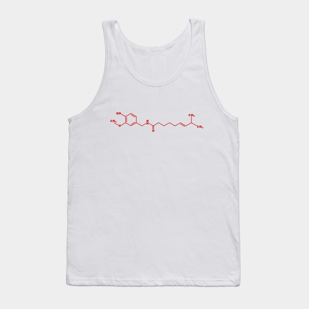 Chili Capsaicin Molecular Chemical Formula Tank Top by tinybiscuits